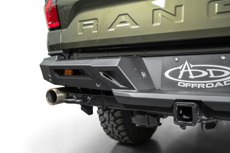Ford Ranger Raptor Bumper - Rear - Addictive Desert Designs - Edge - Hammer Black with Satin Black Panels - `24-`26